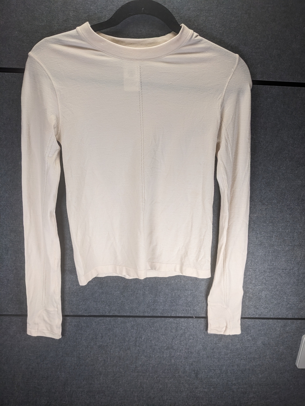 Athleta Cream Long-Sleeve Crew Top